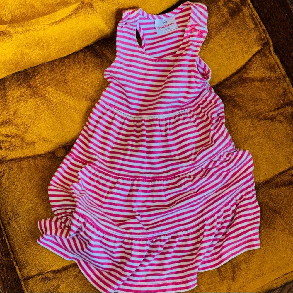 Hanna Andersson Pink Striped Kids Summer Dress
